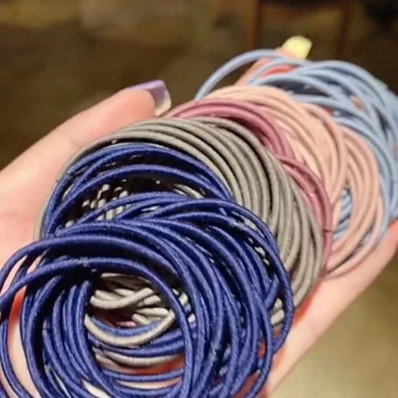 100pcs Elastic Rubber Girl Hair Ties Band Rope Ponytail Holder Fashion Scrunchie - Picture 3 of 5